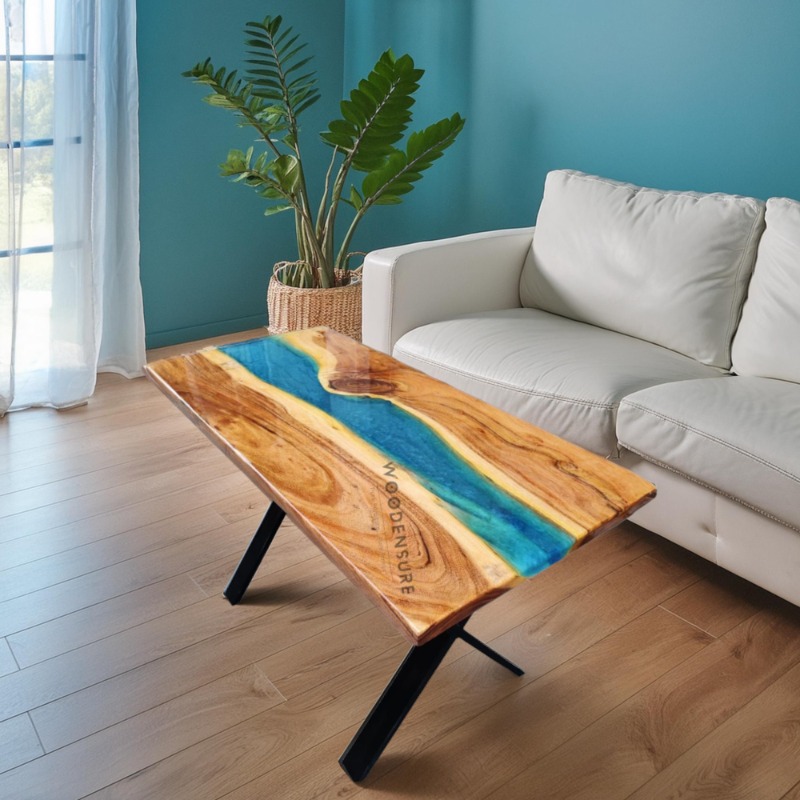 Epoxy center table . Epoxy Blue Table. Handmade Center ...