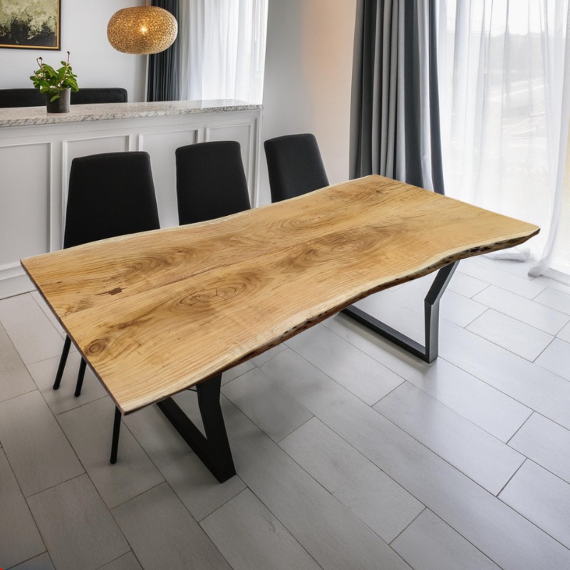 Live Edge Solid Wood Dining Table | Live Edge Dining Table | Live Edge Solid Wood Dining Table