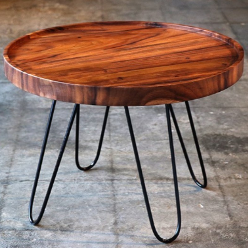 Round Solid Wood Side table