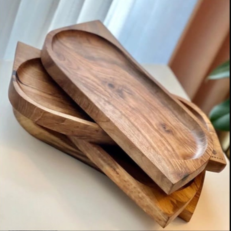 Wooden Serving Platter Set of 2 | Wood Platter | Acacia... | Tray | Wooden Serving Platter Set of 2 | Wood Platter | Acacia...