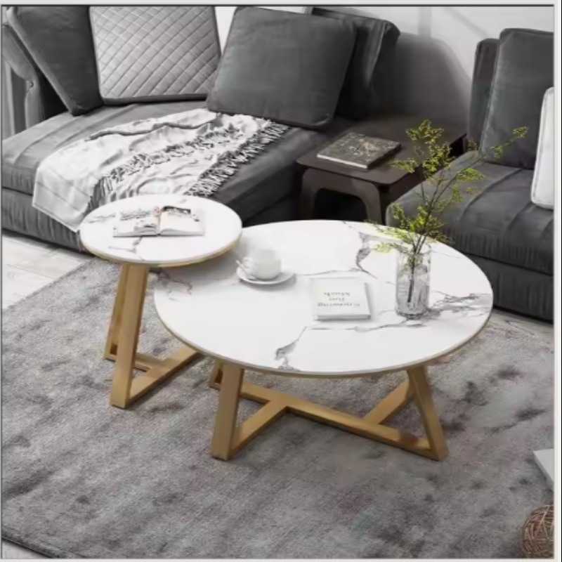 Tavlo Marble Round Nesting Table Set of 2