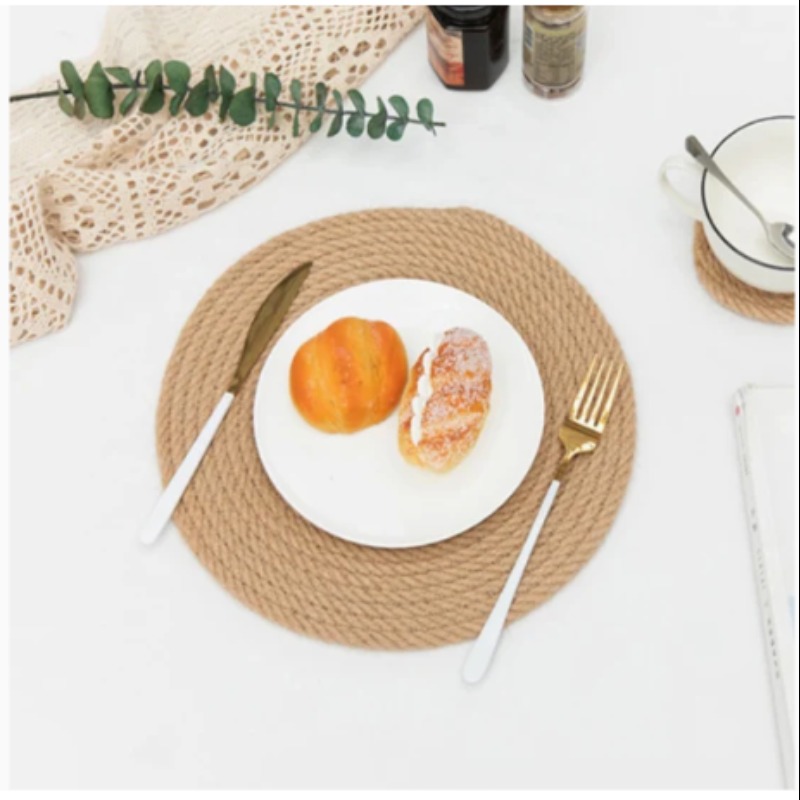 Round Woven Jute Rope Placemats | Placemates | Round Woven Jute Rope Placemats