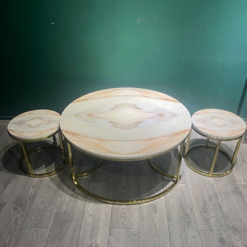 Designer Marble Nesting Coffee Table Set of 3