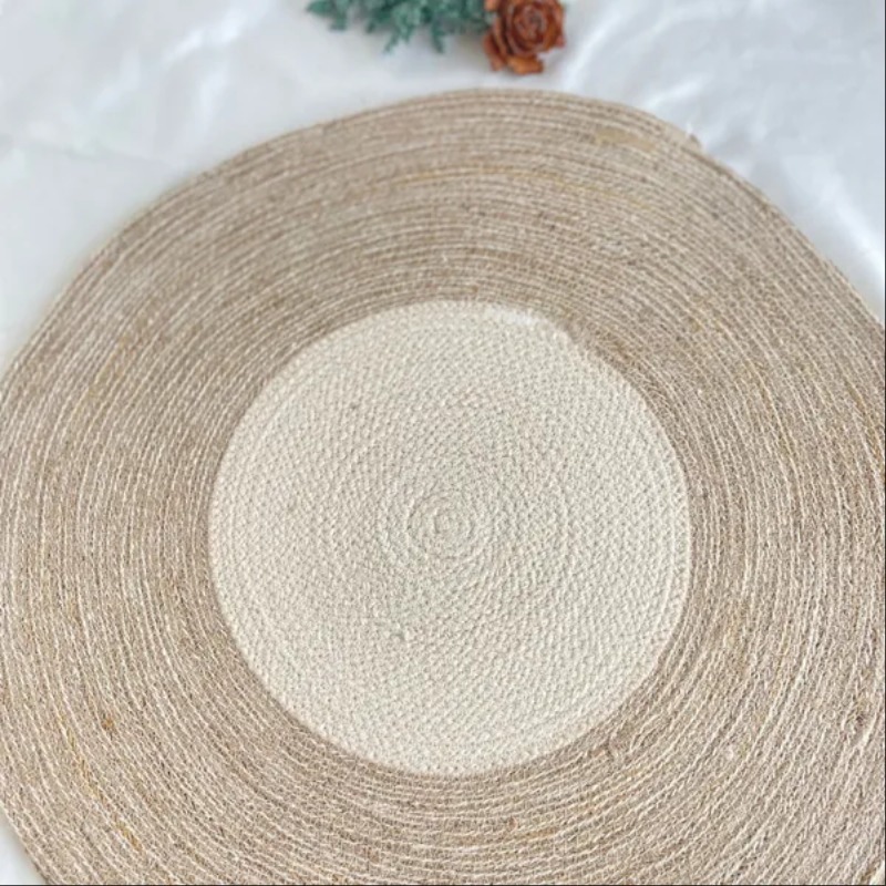 Circle of Serenity White Jute Placemat