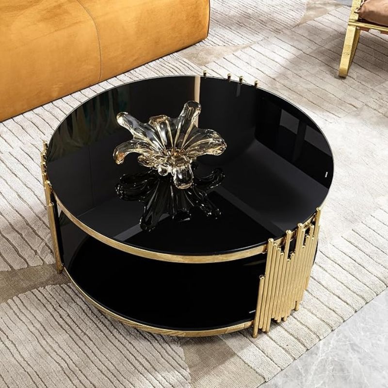 Round Glass Designer Center Table | Marble Center Table | Round Glass Designer Center Table