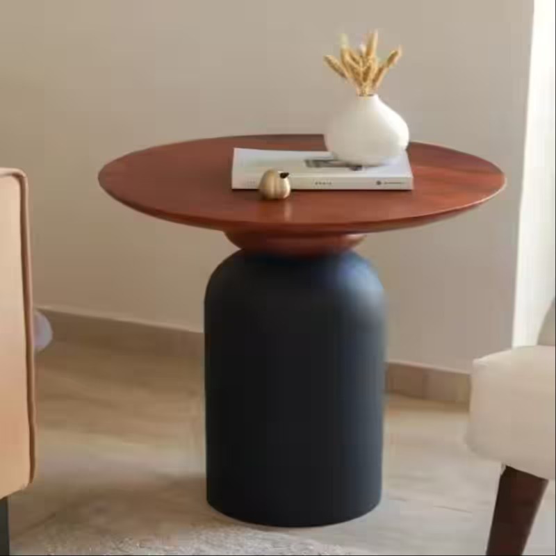 Elegant Wooden Pedestal Side Table