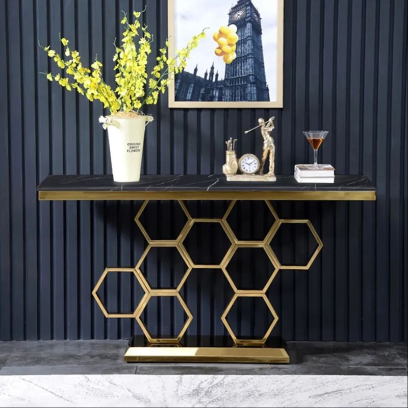 Sleek Black and Gold Console Table | Deleted | Sleek Black and Gold Console Table