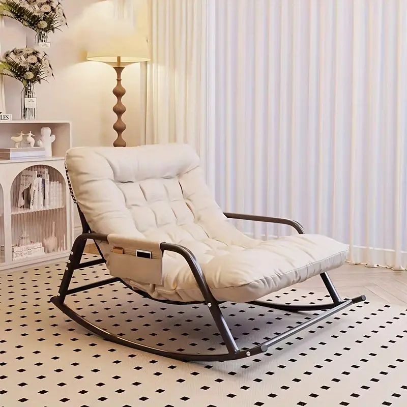 Modern Comfort Rocking Chair with Cushioned Seat