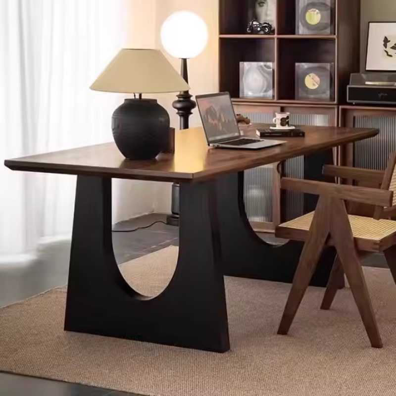 Modern Slab Dining Table | U-Shaped Metal Legs Modern Design | Acacia Wood | 60x36...