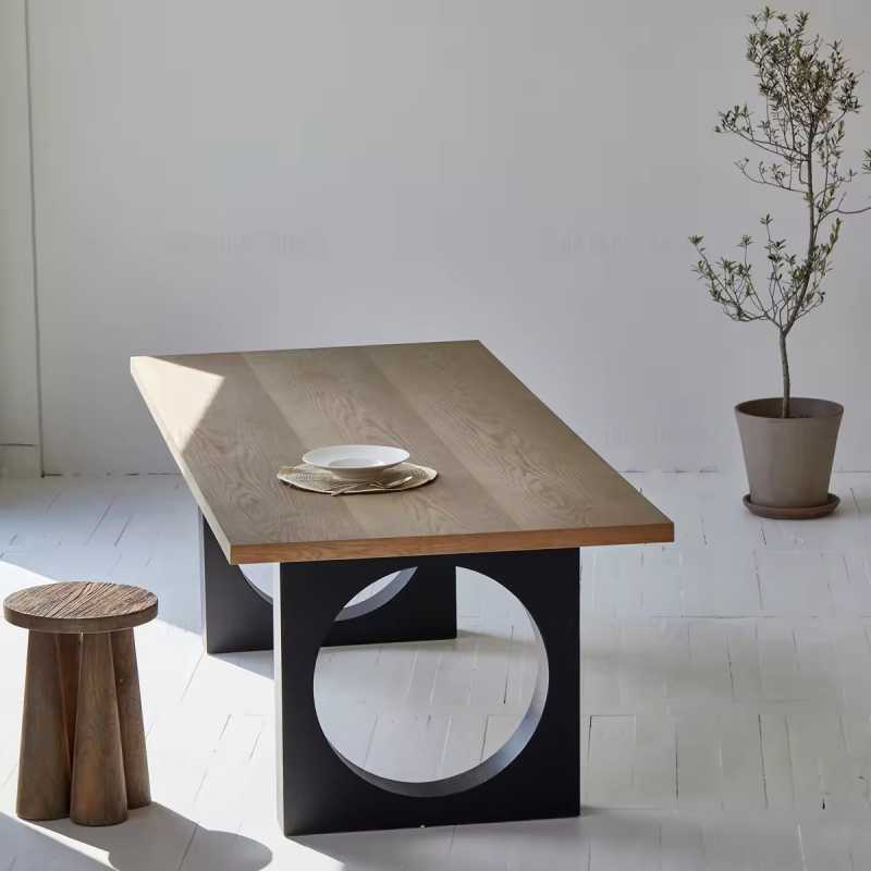 WoodEnsure Metal Table Legs Circular Cutout Design Matte Black Steel 29-Inch Dinin...