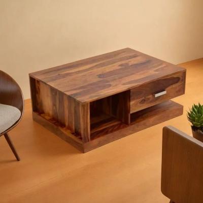 Avana Solid Sheesham Wood Coffee Table | Smart Storage, Modern Design for Living R...