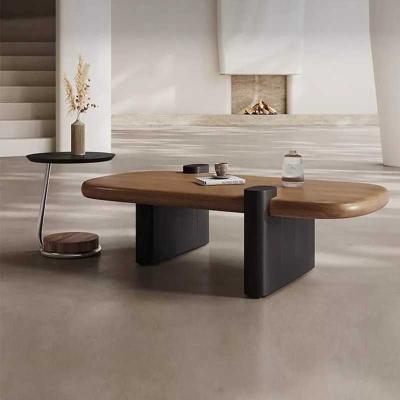 Acacia Wood Coffee Table with Modern Rounded Design | Minimalist Center Table | Na...