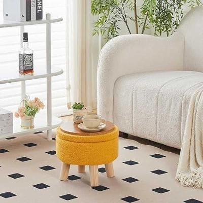 Trendy  Cotton Puff Stool with Hidden Storage